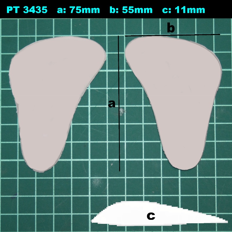1 Paar orthopädische Spreizfuß Pelotten PT 3435-3 zum Einkleben in Schuhe.