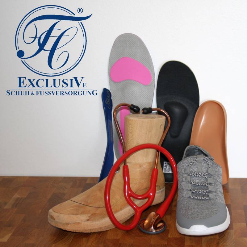 Einlagen, Stethoskop, Schuh, Logo