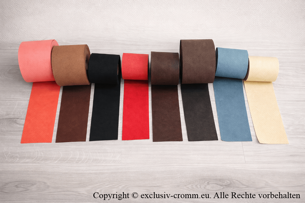 Verschiedene Einlagen-Bezugsstoffe: weich, atmungsaktiv und hautfreundlich für orthopädische Einlagen.