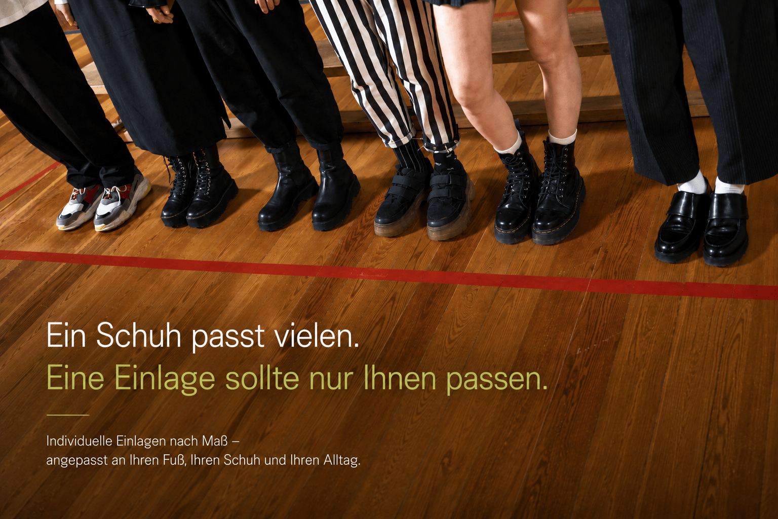 Ein Schuh passt vielen. Eine Einlage sollte nur Ihnen passen. Verschiedene Schuhe im Vergleich – individuelle Einlagen nach Maß, angepasst an Fuß, Schuh und Einsatzbereich.